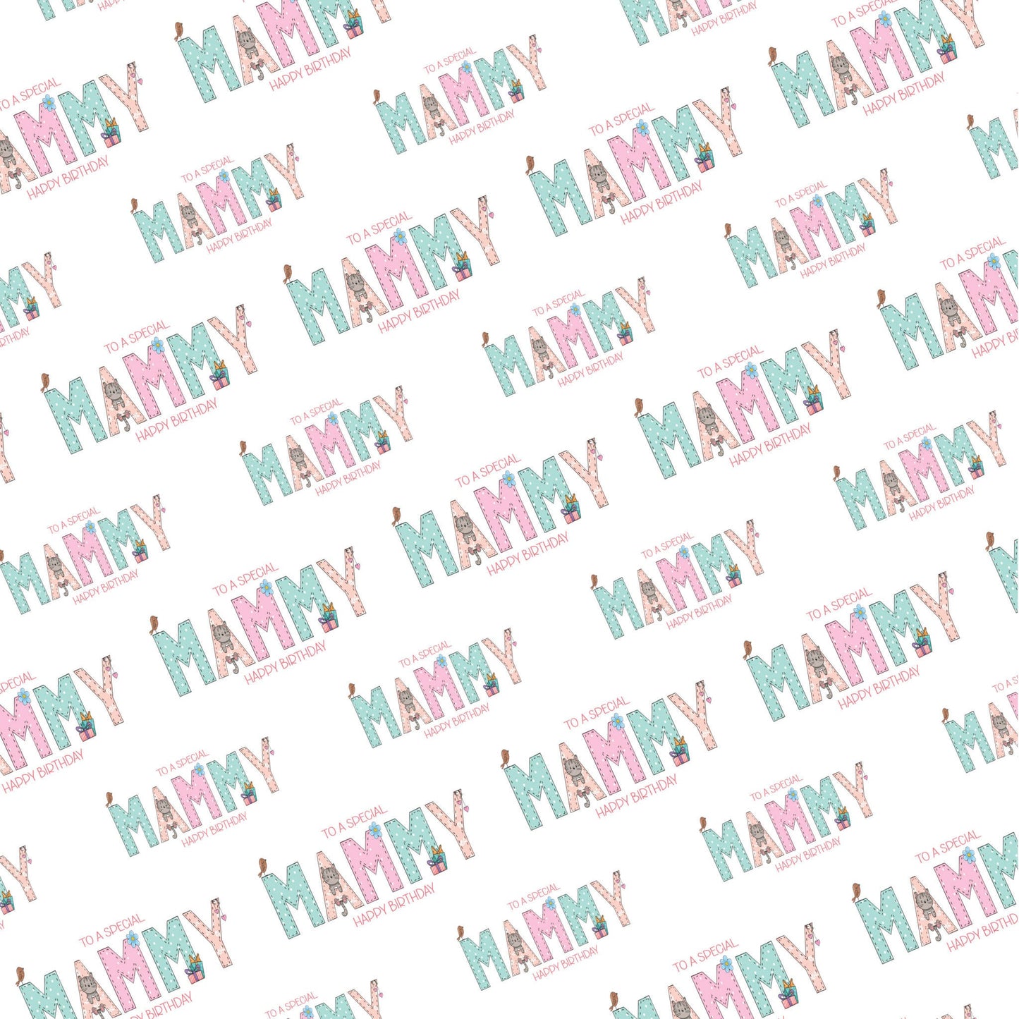 Mammy Wrapping Paper - Personalised Gift Wrap - Happy Birthday Wrapping Paper