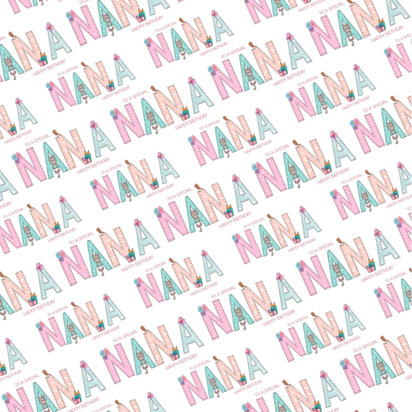 Nanna Wrapping Paper - Personalised Gift Wrap - Happy Birthday Wrapping Paper