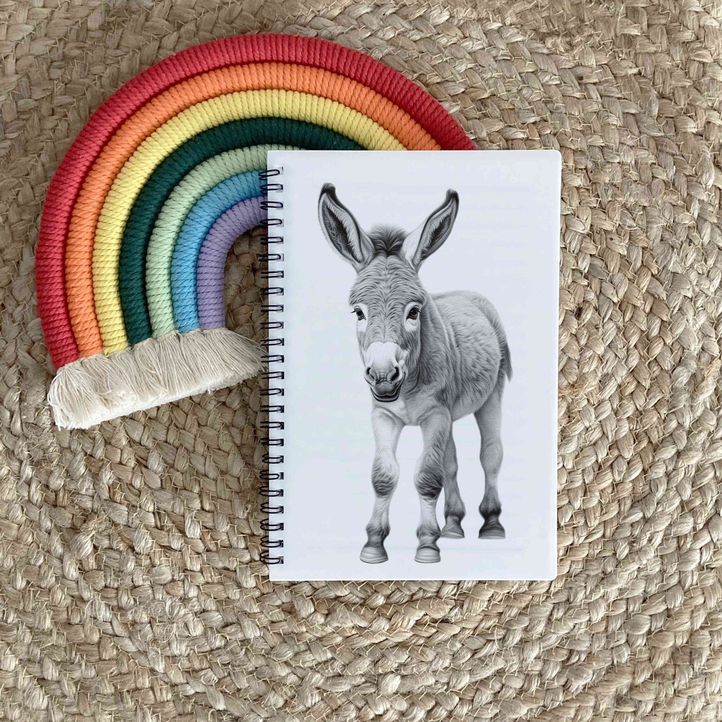 Personalised Custom A5 Sketchy Donkey Themed Notebook | Lined or Plain | Matching Wrapping Paper | 60 Pages | Wire Bound