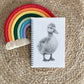 Personalised Custom A5 Sketchy Duck Themed Notebook | Lined or Plain | Matching Wrapping Paper | 60 Pages | Wire Bound