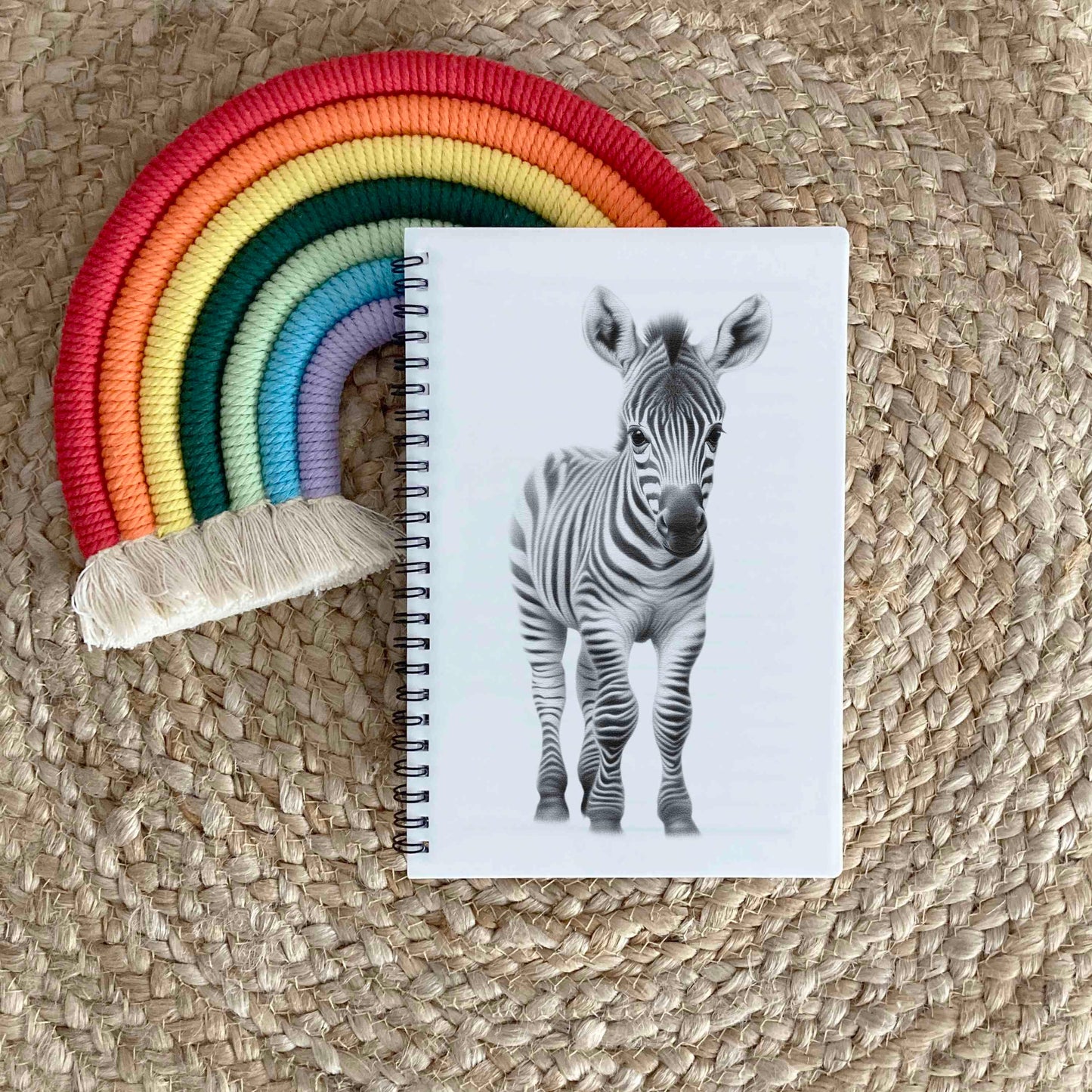 Personalised Custom A5 Zebra Themed Notebook | Lined or Plain | Matching Wrapping Paper | 60 Pages | Wire Bound