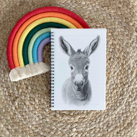 Personalised Custom A5 Donkey Themed Notebook | Lined or Plain | Matching Wrapping Paper | 60 Pages | Wire Bound