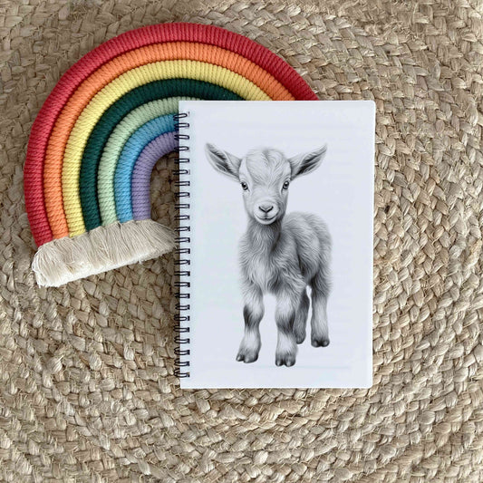 Personalised Custom A5 Goat Themed Notebook | Lined or Plain | Matching Wrapping Paper | 60 Pages | Wire Bound