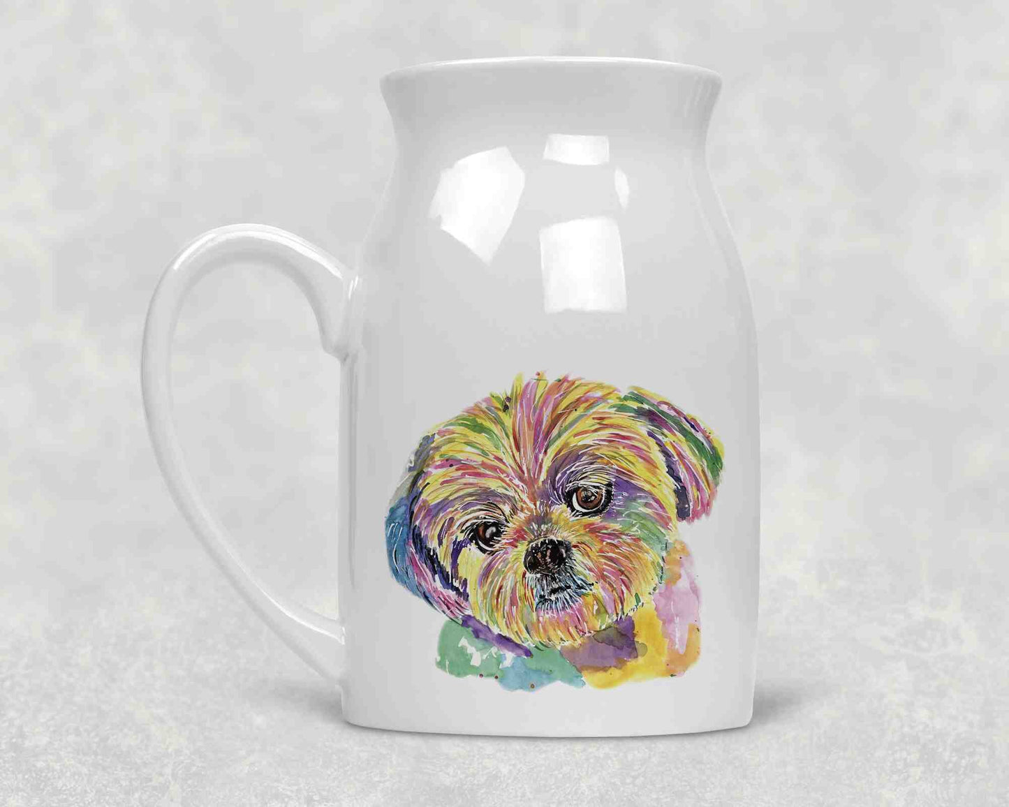 Shih Tzu Ceramic Milk Jug or Vase, Home Decor Gift