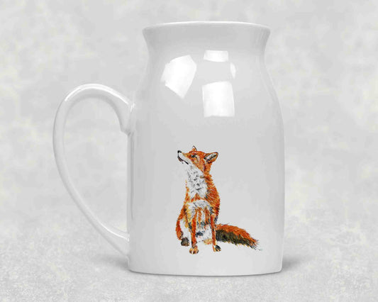 Fox Ceramic Milk Jug or Vase, Home Decor Gift