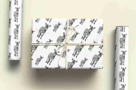 Zebra Wrapping Paper, Personalised Gift Wrap, Birthday Wrapping Paper