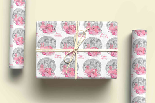 60th Birthday Wrapping Paper - Personalised Gift Wrap - Happy Birthday Wrapping Paper, Milestone Birthday