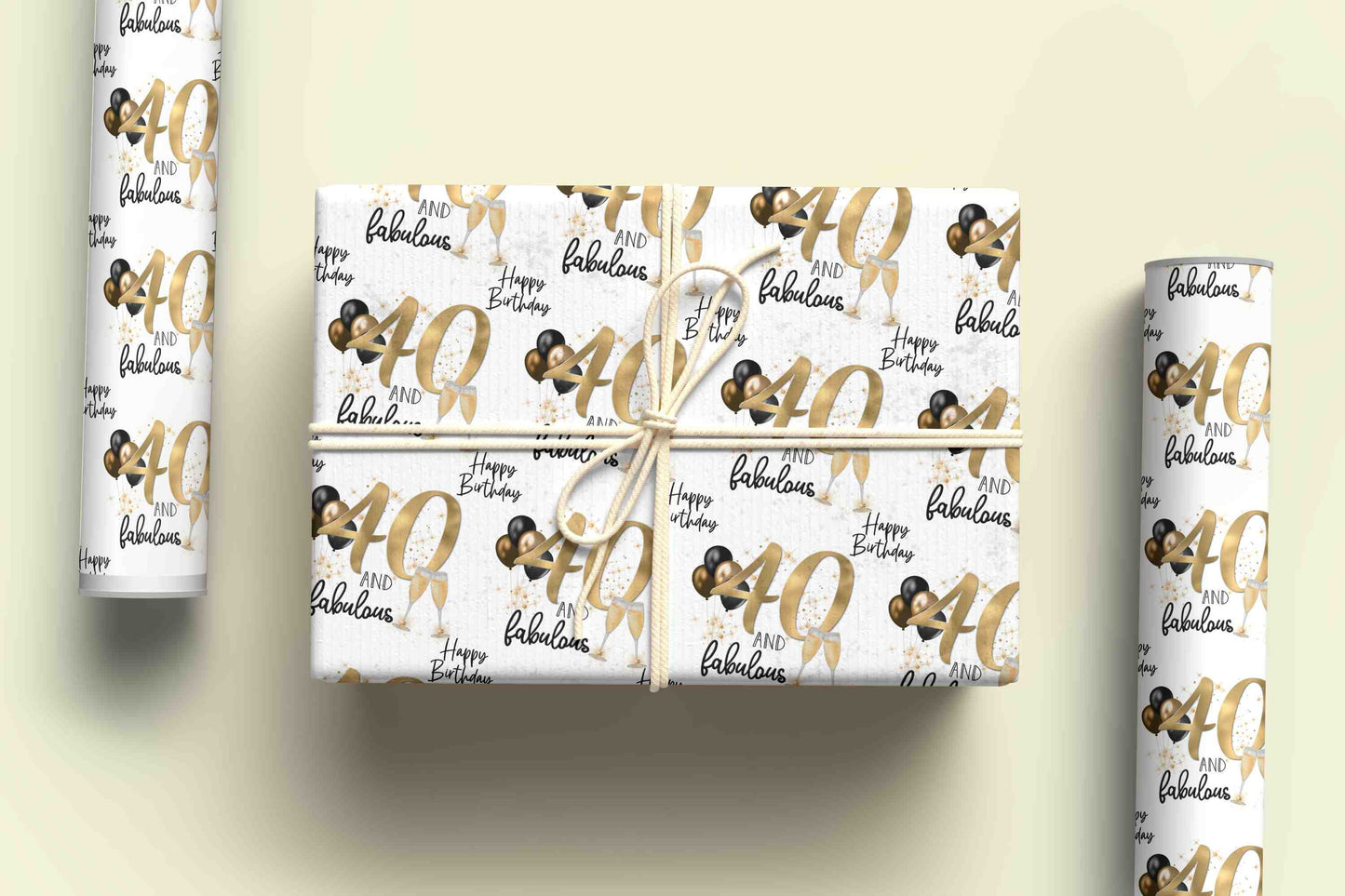 40 and Fabulous Personalised Gift Wrap, Milestone Birthday Wrapping Paper