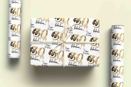 50 and Fabulous Personalised Gift Wrap, Milestone Birthday Wrapping Paper