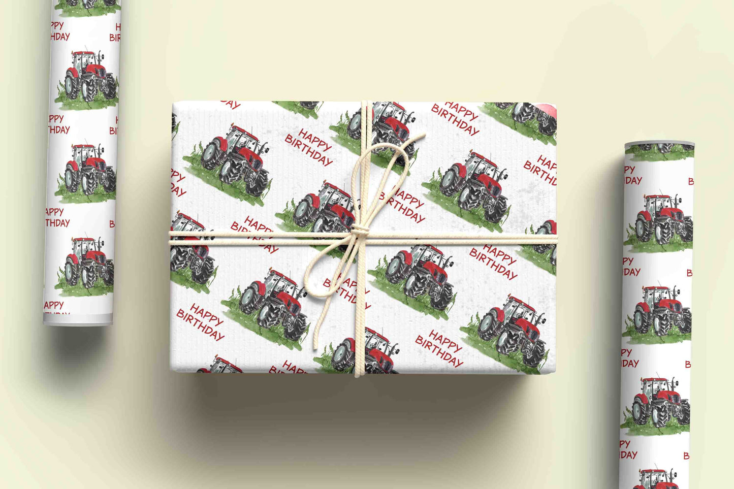 Red Tractor Wrapping Paper - Personalised Gift Wrap -