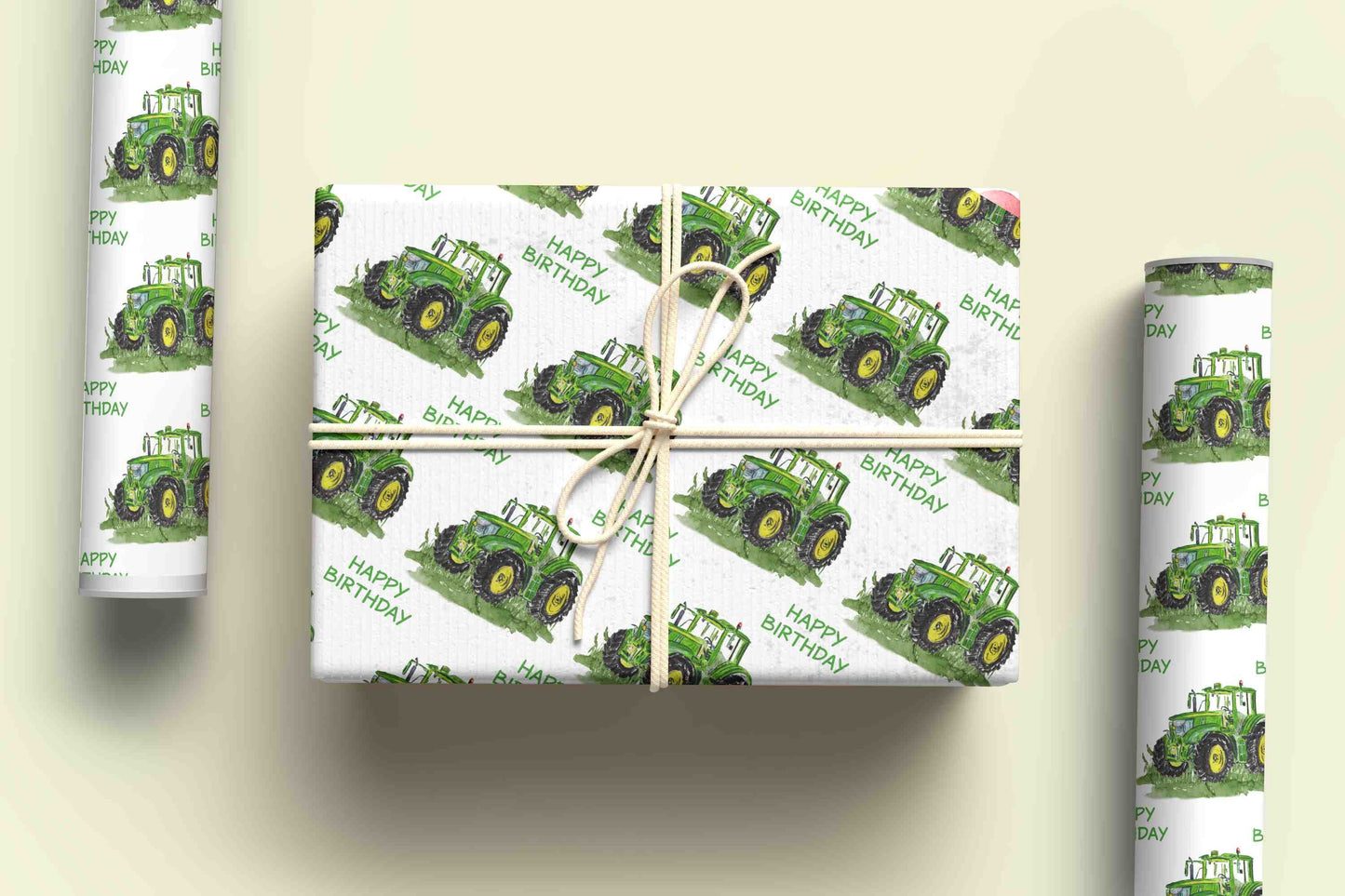 Green Tractor Wrapping Paper - Personalised Gift Wrap