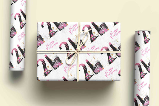 21st Birthday Wrapping Paper, Personalised Gift Wrap, Makeup Themed Birthday Wrapping Paper, Milestone Birthday