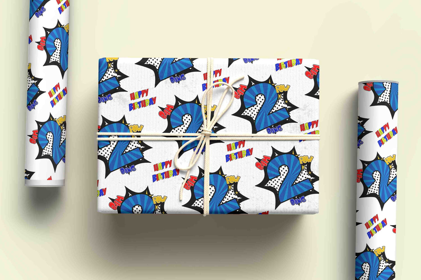 Superhero Wrapping Paper - Personalised Gift Wrap, Kids Wrapping Paper Ages 1-9