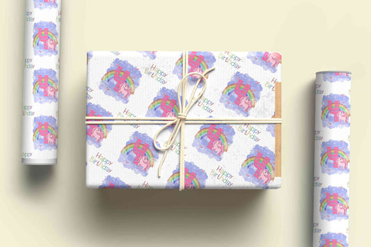 Unicorn Wrapping Paper, Kids Wrapping Paper, Personalised Gift Wrap ages 1-10