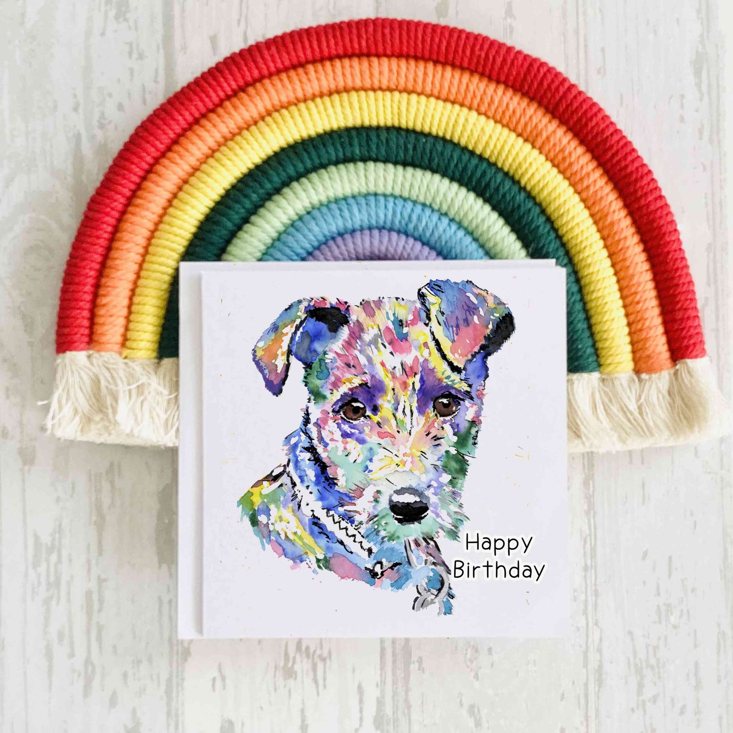 Patterdale Terrier Birthday Card, Personalised Dog Card, Dog Birthday Card