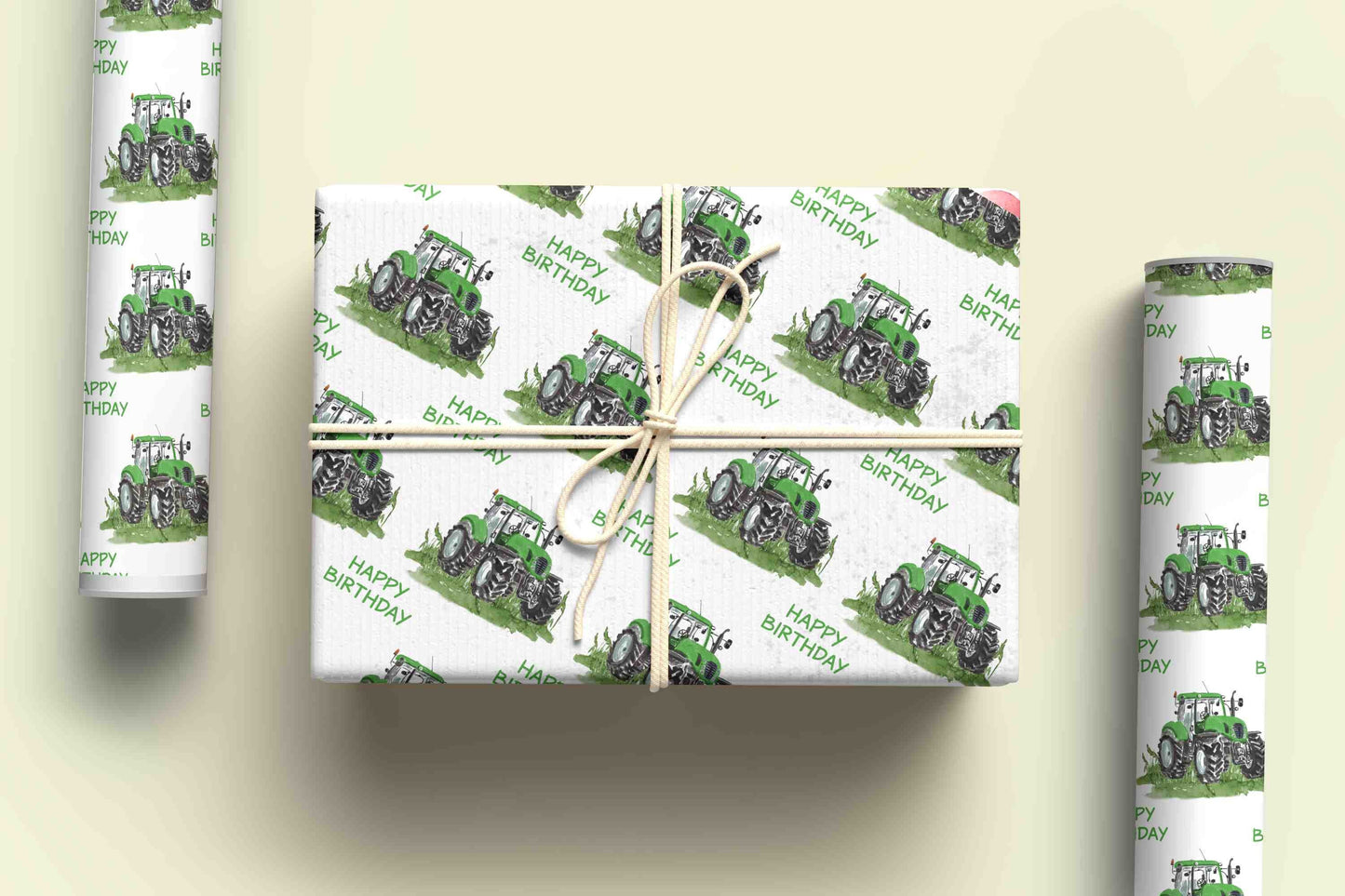 Green Tractor Wrapping Paper - Personalised Gift Wrap