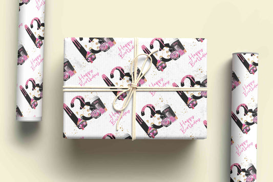 13th Birthday Wrapping Paper, Personalised Gift Wrap, Makeup Themed Birthday Wrapping Paper, Milestone Birthday