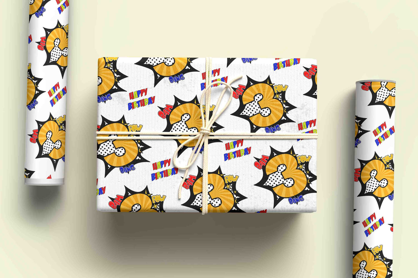 Superhero Wrapping Paper - Personalised Gift Wrap, Kids Wrapping Paper Ages 1-9