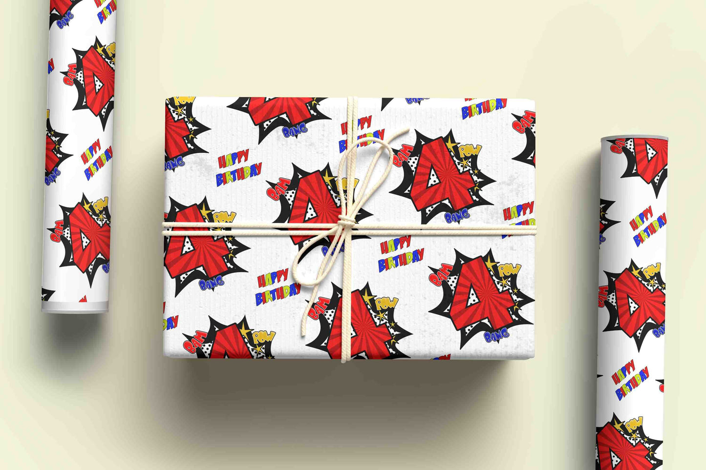 Superhero Wrapping Paper - Personalised Gift Wrap, Kids Wrapping Paper Ages 1-9