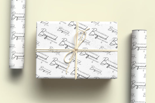 Boyfriend Wrapping Paper, Personalised Gift Wrap