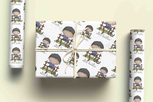 Born to Ride Wrapping paper,  Personalised Gift Wrap, Personalised Horse Themed Birthday Wrapping Paper