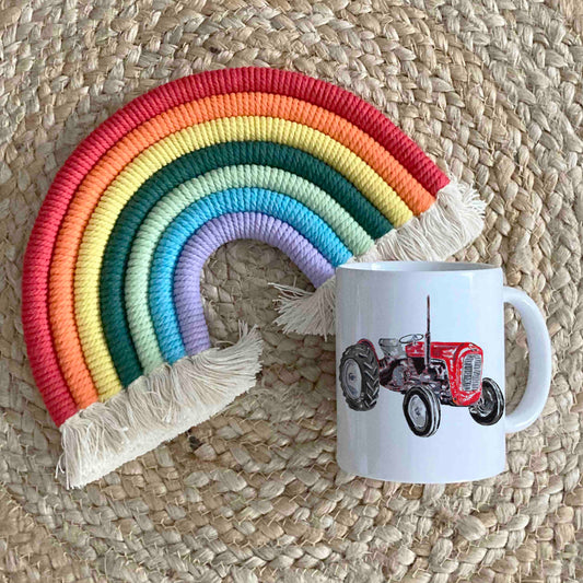 Red Vintage Tractor Mug