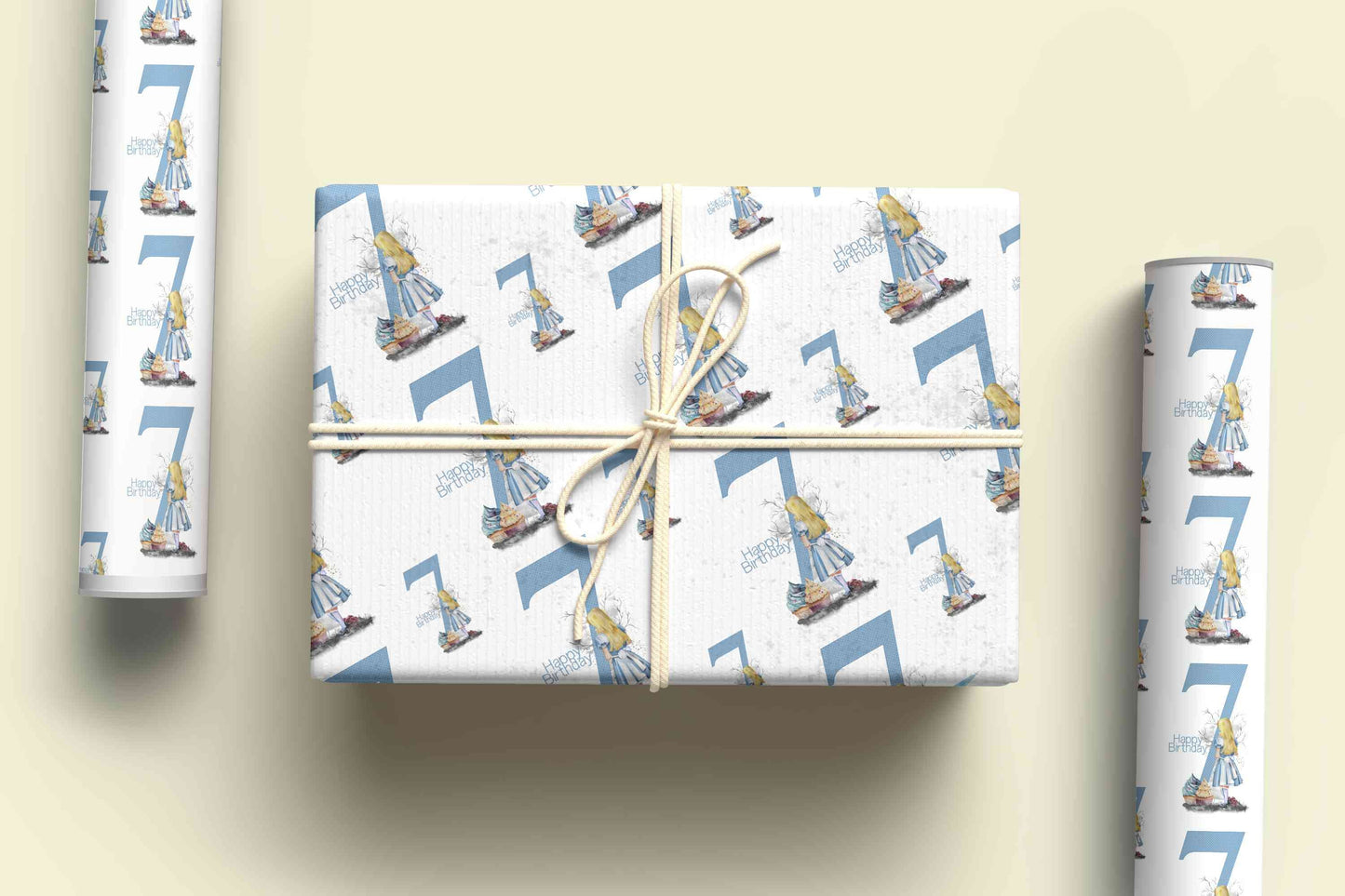 Alice fairytale princess wrapping paper,  Personalised Gift Wrap, Kids Birthday Wrapping Paper