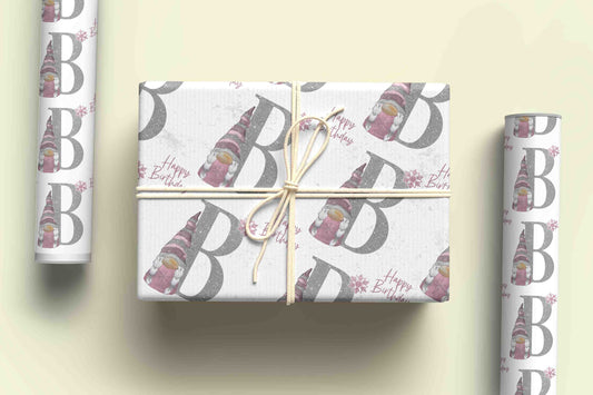 Gonk Wrapping paper,  Personalised Gift Wrap, Personalised Gonk Birthday Wrapping Paper