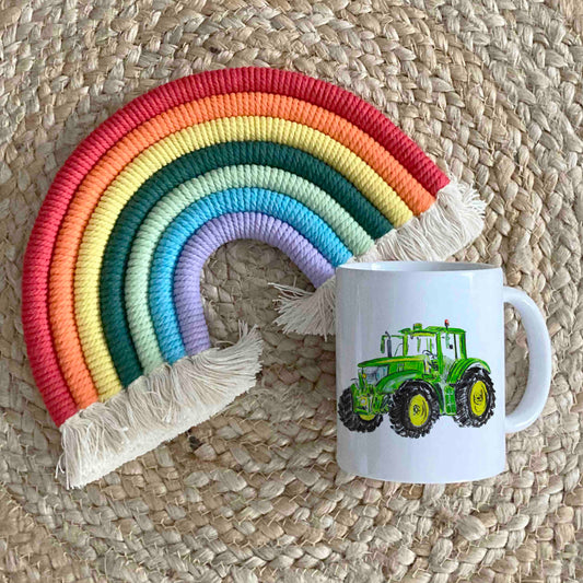 Green & Yellow Tractor Mug