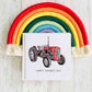 Red Vintage Tractor Birthday Card, Father's Day Card