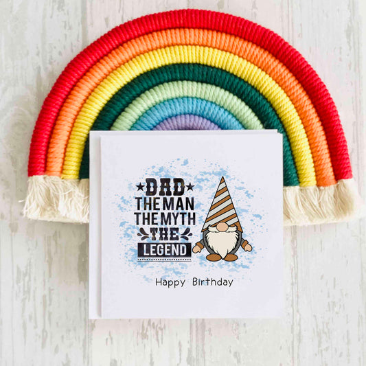 Dad Gnome Birthday Card, Father's Day Card