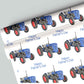 Classic Blue Tractor Father's Day Wrapping Paper