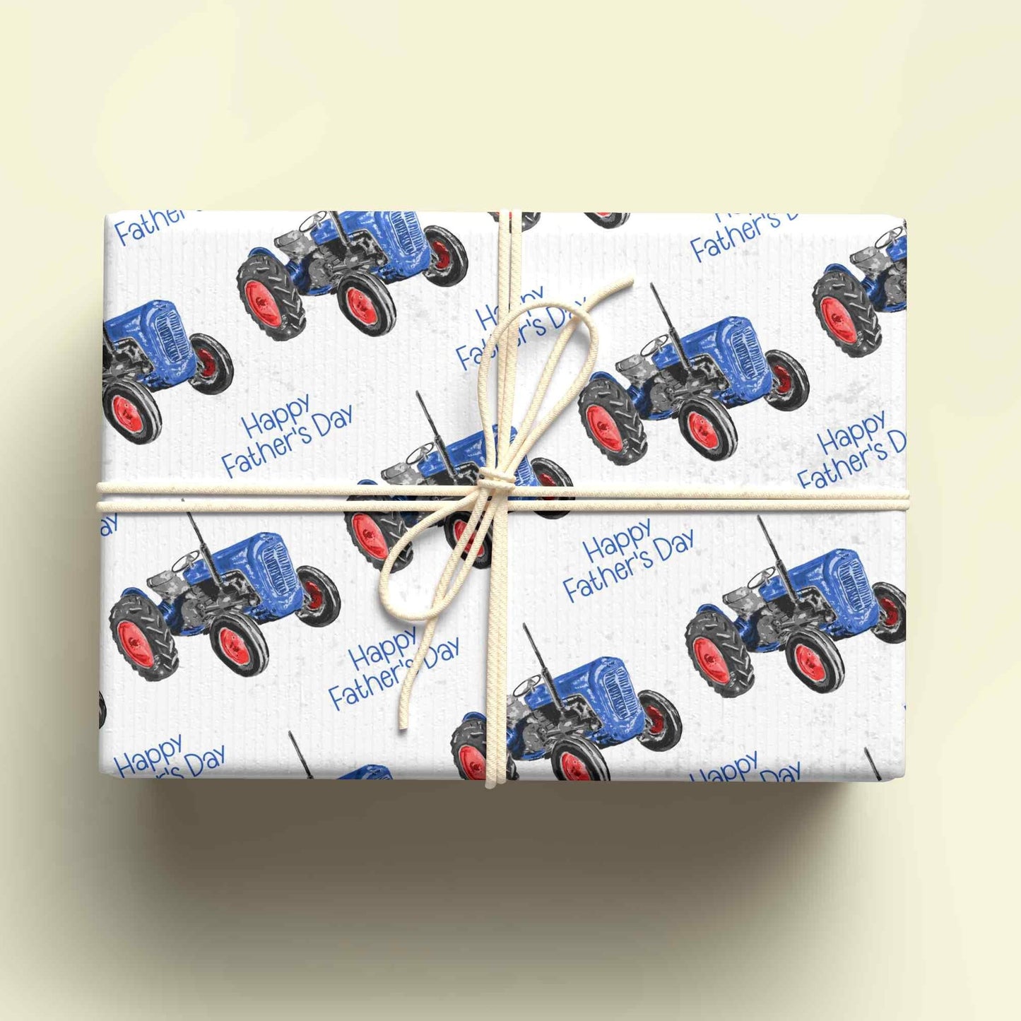 Classic Blue Tractor Father's Day Wrapping Paper