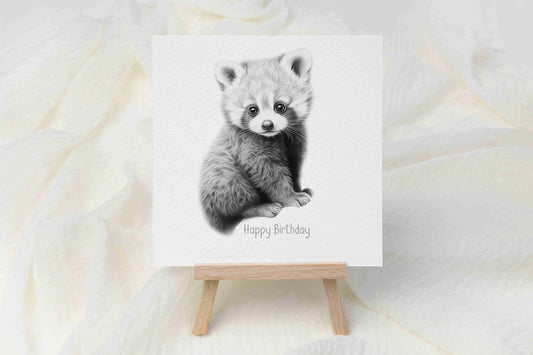 Red Panda Birthday Card - Personalised Red Panda Card