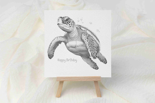 Sea Turtle Birthday Card - Personalised Sea Turtle Card