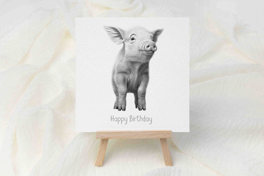 Pig Birthday Card - Personalised Pig Card