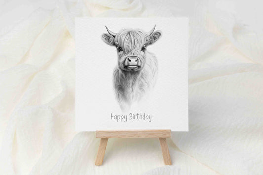 Highland Cow Birthday Card - Personalised Highland Cow Card