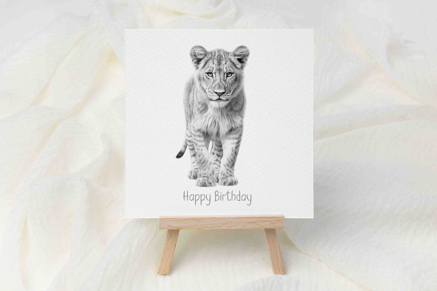 Lioness Birthday Card - Personalised Lioness Card