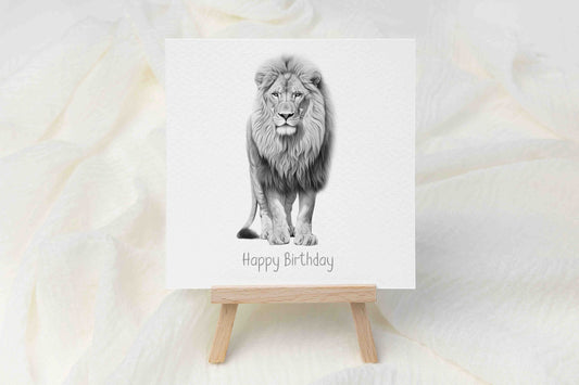 Lion Birthday Card - Personalised Lion Card