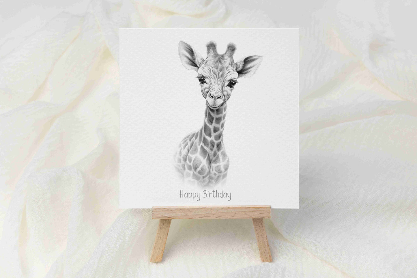 Giraffe Birthday Card - Personalised Giraffe Card