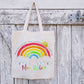 Personalised Teacher Tote Bag, Teacher Thank You Gift, Remember you can't have a rainbow without a little rain