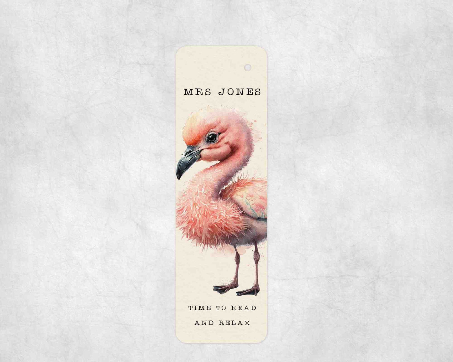 Personalised Teacher Flamingo Bookmark, Thank you end of term Gift, Teacher Appreciation Gift