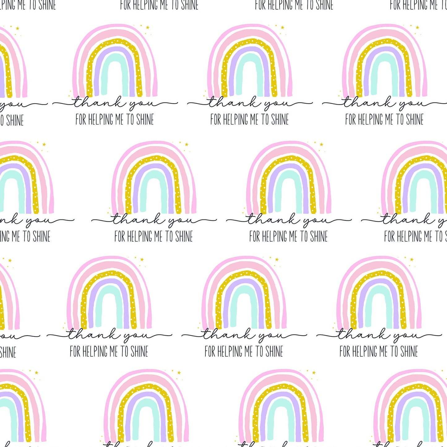 Personalised Rainbow Teacher Notebook, Thank you gift, Teacher Appreciation, Thank's for helping me shine