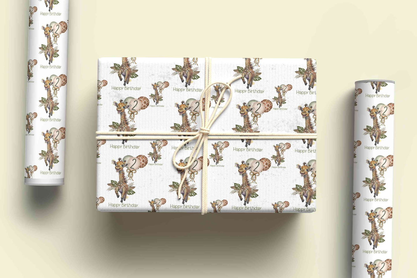 Personalised Giraffe Birthday Wrapping Paper, Gift Wrap