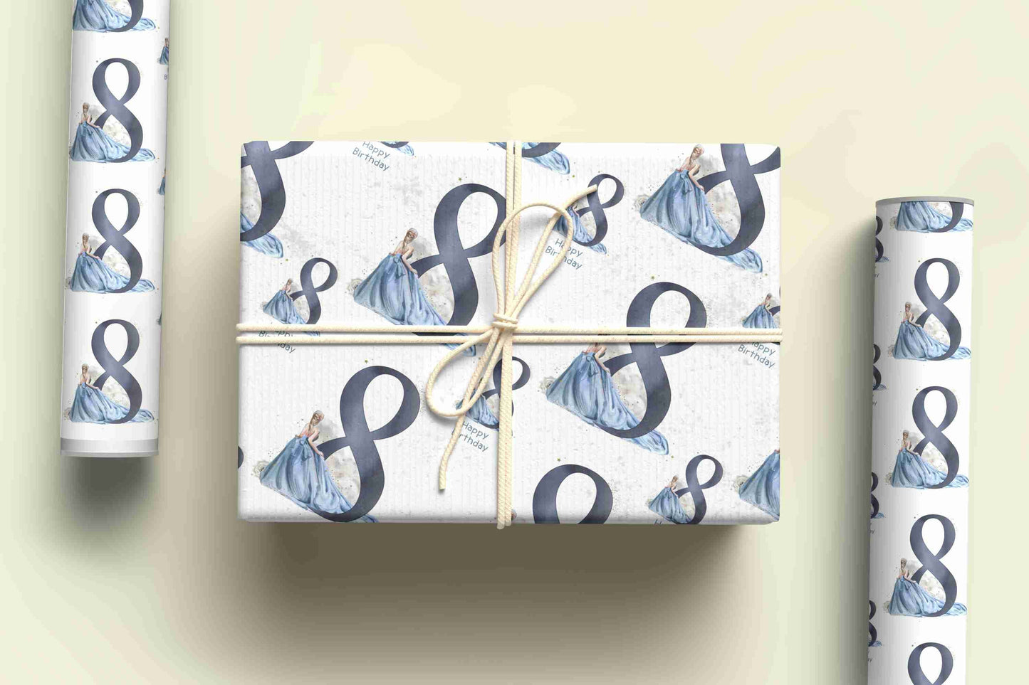 Personalised Cinderella Birthday Wrapping Paper, Gift Wrap. Ages 1 - 10