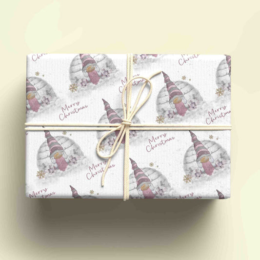 Personalised Christmas Gonk Wrapping Paper - Custom Name Gift Wrap - Festive Gonk Design - Unique Xmas Gift Wrap - UK Seller