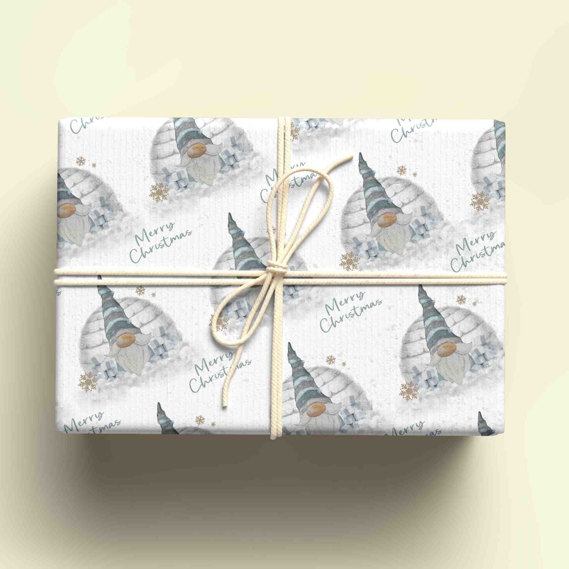 Personalised Christmas Gonk Wrapping Paper - Custom Name Gift Wrap - Festive Gonk Design - Unique Xmas Gift Wrap - UK Seller