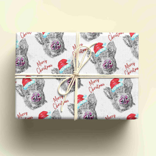 Personalised Christmas Pig Wrapping Paper - Custom Name Gift Wrap - Farming Themed Design - Unique Xmas Gift Wrap - UK Seller