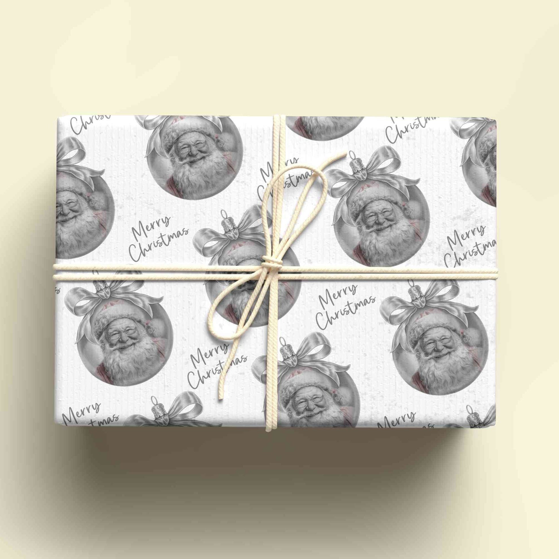 Personalised Christmas Jolly Santa Wrapping Paper - Custom Name Gift Wrap - Santa Design - Unique Xmas Gift Wrap - UK Seller