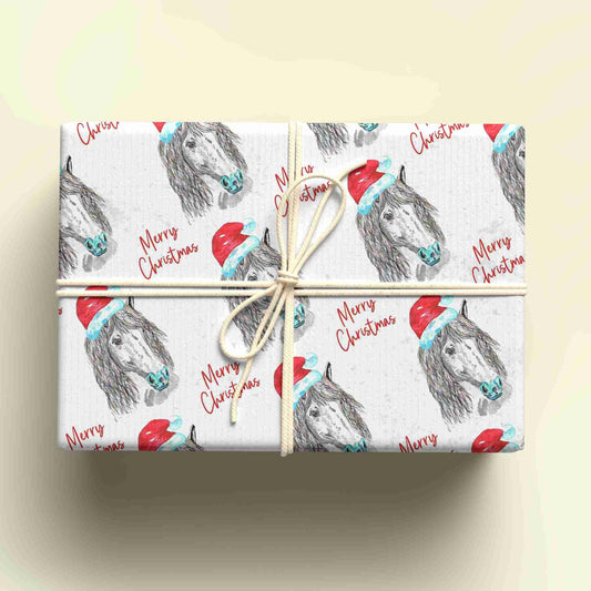 Personalised Christmas Horse Wrapping Paper - Custom Name Gift Wrap - Farming Themed Design - Unique Xmas Gift Wrap - UK Seller